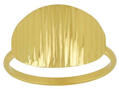 Ring Ovale Geriffelte Pastille, Kleines Modell, 18k Gelbgold, Finger 56 - Standard Bild - 1
