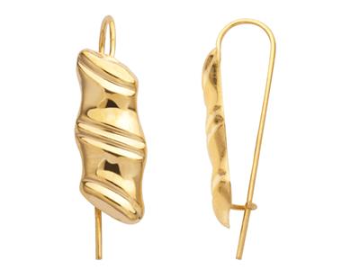 Ohrringe Bambus 8 X 18 Mm, Gelbgold750 - Standard Bild - 1