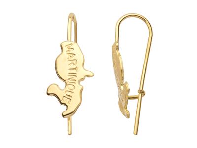 Ohrringe Karte Martinique 10 X 15 Mm, Gelbgold 750 - Standard Bild - 1