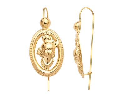 Ohrringe Madras Mit Umrandung, 13 X26 Mm, Gelbgold 750 - Standard Bild - 1
