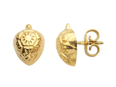 Ohrringe Brotfrucht 7 X 9 Mm, Gelbgold 750 - Standard Bild - 1