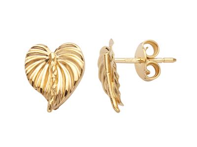 Ohrringe Anthurium 10 X 11 Mm, Gelbgold 750 - Standard Bild - 1