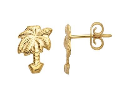 Ohrringe Palme 9 X 13 Mm, Gelbgold 750 - Standard Bild - 1