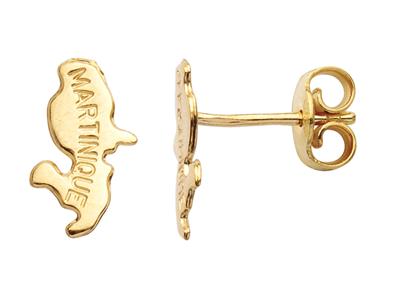 Ohrringe Karte Martinique 10 X 11 Mm, Gelbgold 750 - Standard Bild - 1
