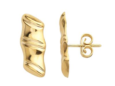 Ohrringe Bambus 8 X 18 Mm, Gelbgold750 - Standard Bild - 1