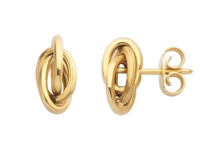 Ohrringe Knoten For\at 6 X 11 Mm, Gelbgold 750 - Standard Bild - 1