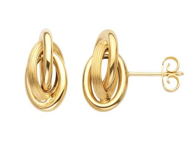 Ohrringe Knoten For\at 8,50 X 16 Mm, Gelbgold 750 - Standard Bild - 1
