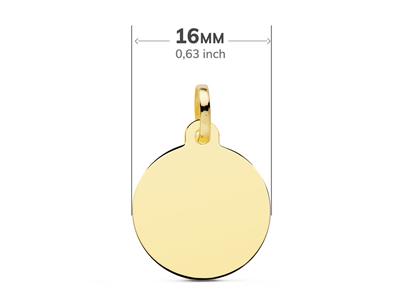 Anhänger Christophorus Sandgestrahlt Hohl 16 Mm, Gelbgold 18k - Standard Bild - 2
