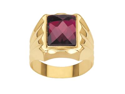 Siegelring Quadratisch 15 Mm, Rotesoxid, 18k Gelbgold, Ringgröe 63, Geschlossen