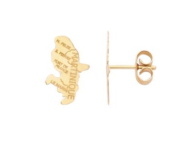 Ohrringe Karte Martinique 14 X 9 Mm, Gelbgold 750 - Standard Bild - 1