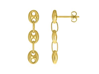 Lineare Ohrringe Mit 3 Kaffeebohnen4,70 Mm, 18 K Gelbgold - Standard Bild - 1