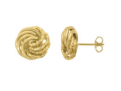 Ohrringe Rosette, Ringe Diamantiert/glatt, 11,50 Mm, Gelbgold 18k - Standard Bild - 1