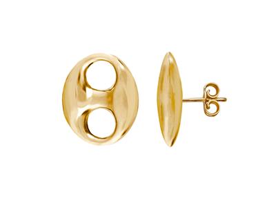 Ohrringe Kaffeebohne Glatt 16 X 21 Mm, Gelbgold 18k - Standard Bild - 1