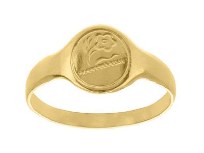 Siegelring Für Kinder Rund, Gelbgold 18k, Finger 50 - Standard Bild - 1