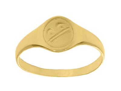 Bge Chevaliere Enfant Ovale Or Jaune 18k Doigt 49