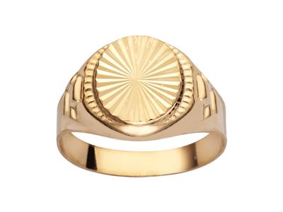 Runder Ziselierter Ring, 18k Gelbgold, Finger 56 Geschlossen - Standard Bild - 1