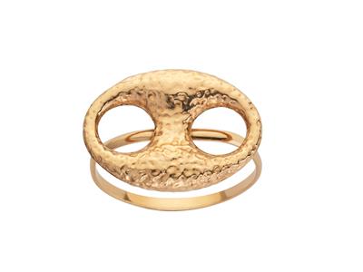 Ring Granulierte Kaffeebohne 16 X 21 Mm, Gelbgold 18k, Finger 54