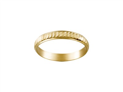 Ziselierter Trauring, 3,10 Mm, 18k Gelbgold, Finger 52 - Standard Bild - 1