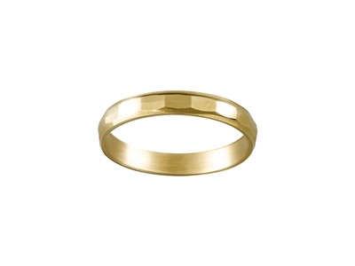 Facettierter Trauring, 3 Mm, 18k Gelbgold, Finger 52 - Standard Bild - 1