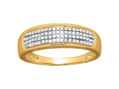 Ring Mit 4-reihiger Fassung, Diamanten 0,25ct, 18k Gelbgold, Finger 54