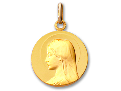 Medaille Jungfrau, 18k Gelbgold Matt