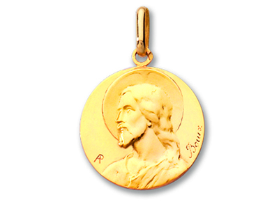 Christ-medaille, 18k Gelbgold, Mattund Poliert - Standard Bild - 1
