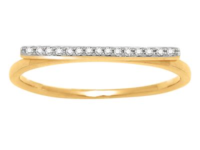 Inline-ring, Diamanten 0,05ct, Gelbgold18k, Finger 56