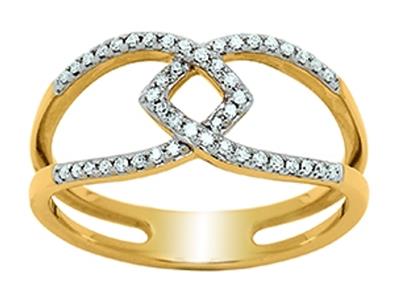 Durchbrochener Ring In Flechtoptik,diamanten 0,19ct, 18k Gelbgold, Fi Nger 56 - Standard Bild - 1