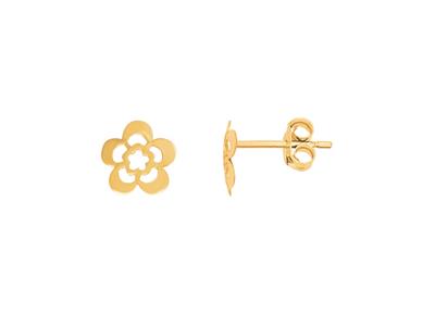 Ohrringe Blumen 6,5 Mm, 18k Gelbgold - Standard Bild - 1