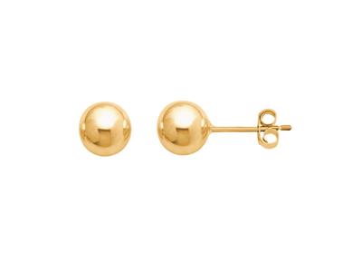 Kugel-ohrringe 6 Mm, 18k Gelbgold - Standard Bild - 1