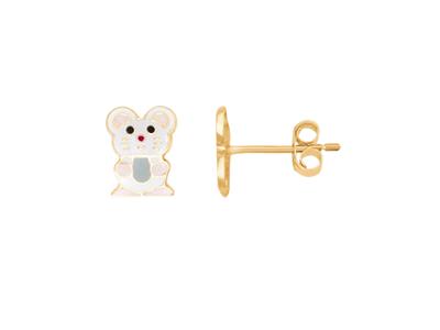 Ohrringe Rosa Maus 7,7 X 6 Mm, 18k Gelbgold - Standard Bild - 1