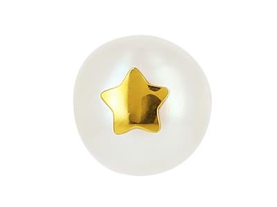 Ohrringe Perlen Stern, 18k Gelbgold - Standard Bild - 2
