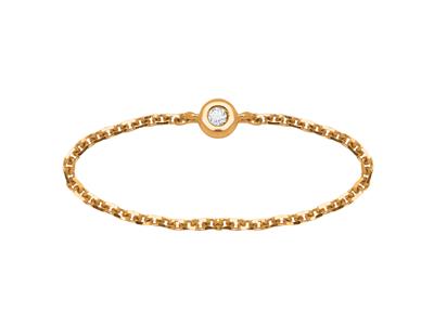 Kettenring, Diamanten 0,03ct, 18k Gelbgold, Ringgröe 54