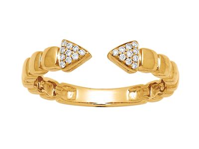 Ring Flêche, Diamanten 0,06ct, 18k Gelbgold, Finger 52