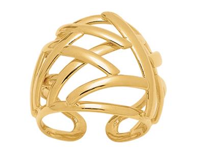 Ring, Gewolbter Ring 21 Mm, Offene Grafik, Gelbgold 18k, Finger 52 - Standard Bild - 1