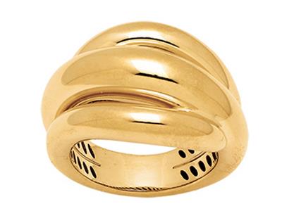 16 MM Geschlagener Godron-ring, 18k Gelbgold, Finger 52