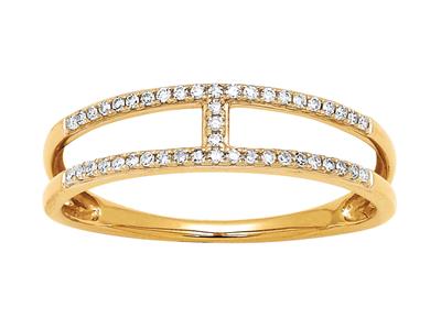 Ring i, Diamanten 0,12ct, 18k Gelbgold, Finger 50