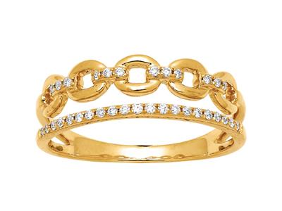 Zweiteiliger Ring Ehering Und Ringe, Diamanten 0,13ct, 18k Gelbgold, Ringgröe 52