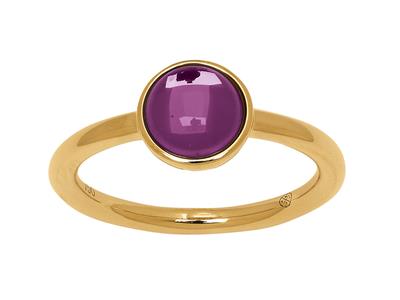 Ring Amethyst-cabochon 1,10ct, 18k Gelbgold, Ringgröe 56