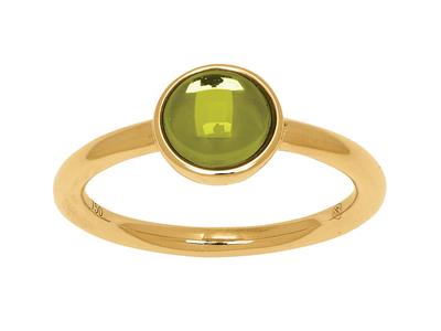 Ring Peridot-cabochon 1,10ct, 18k Gelbgold, Ringgröe 54