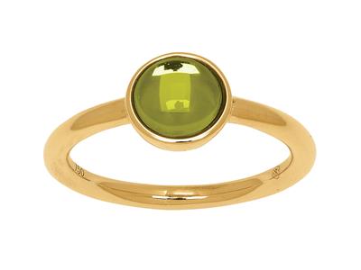 Ring Peridot-cabochon 1,10ct, 18k Gelbgold, Finger 54