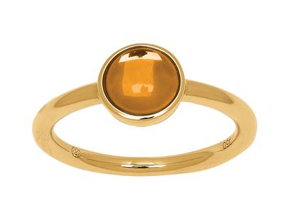 Ring Citrin Cabochon 1,10ct, 18k Gelbgold, Ringgröe 50