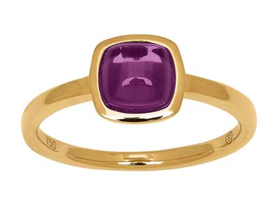 Ring Amethyst Cabochon Cushion 1,30ct, 18k Gelbgold, Finger 50 - Standard Bild - 1