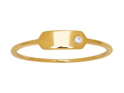 Ring Rechteckige Platte, Diamanten 0,01ct, 18k Gelbgold, Finger 48