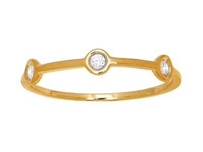 Ring Ring 3 Diamanten Insgesamt 0,06ct, Gelbgold 18k, Finger 50 - Standard Bild - 1