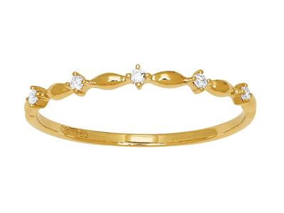 Ring Ring 5 Diamanten Insgesamt 0,05ct, 18k Gelbgold, Finger 54