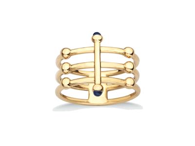 Ring Saturn 3-reihig, 18k Gelbgold, Finger 52 - Standard Bild - 1
