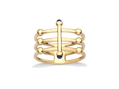 Ring Saturn 3-reihig, 18k Gelbgold, Finger 52