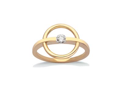 Ring Saturn Solo-diamant 0,15ct, 18k Gelbgold, Finger 54 - Standard Bild - 1