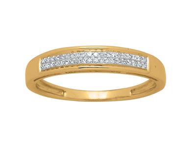 Ring Mit 2 Reihen, Diamanten 0,08ct, 18k Gelbgold, Ringgröe 58